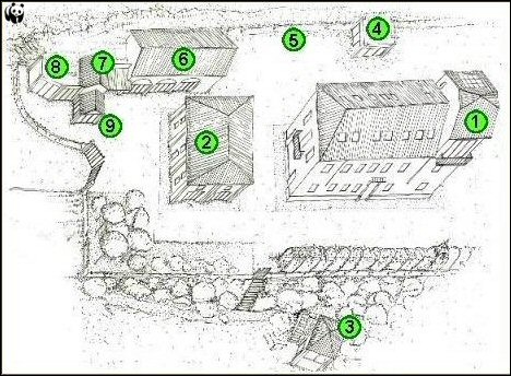 mappa degli edifici di villa paolina